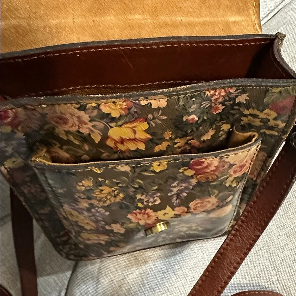 Patricia Nash Floral Brown Crossbody Bag - Picture 6 of 7